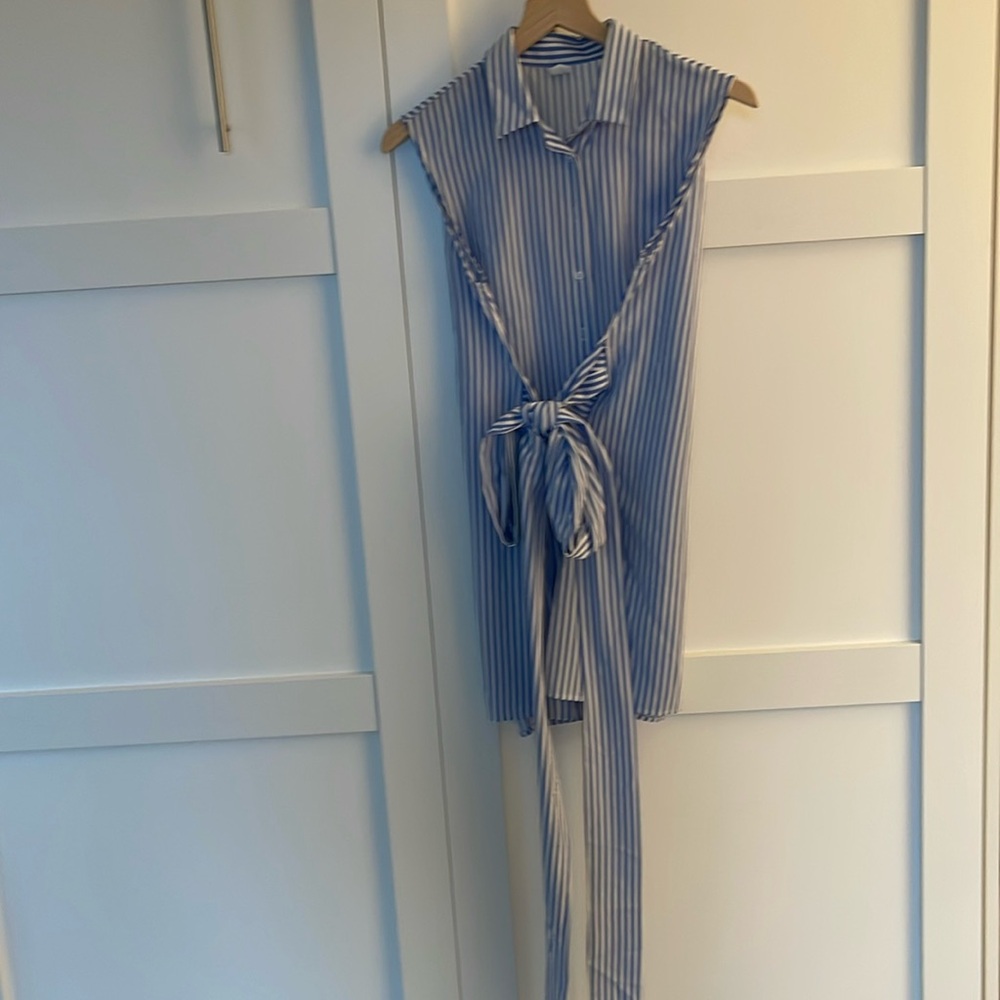 Light blue & white striped dress
